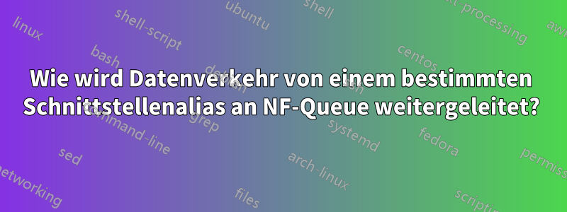 Wie wird Datenverkehr von einem bestimmten Schnittstellenalias an NF-Queue weitergeleitet?
