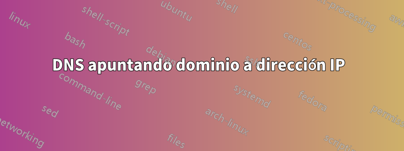 DNS apuntando dominio a dirección IP 