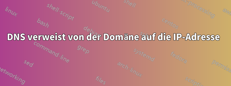 DNS verweist von der Domäne auf die IP-Adresse 