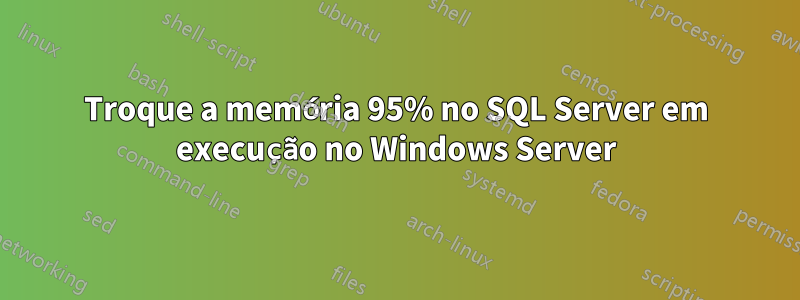 Troque a memória 95% no SQL Server em execução no Windows Server