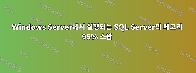 Windows Server에서 실행되는 SQL Server의 메모리 95% 스왑