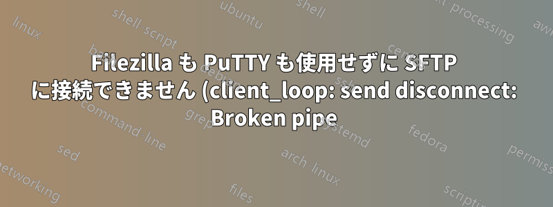 Filezilla も PuTTY も使用せずに SFTP に接続できません (client_loop: send disconnect: Broken pipe)