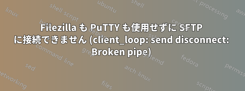 Filezilla も PuTTY も使用せずに SFTP に接続できません (client_loop: send disconnect: Broken pipe)