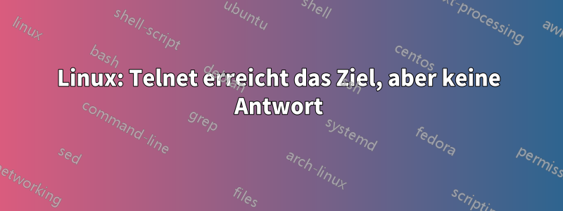 Linux: Telnet erreicht das Ziel, aber keine Antwort