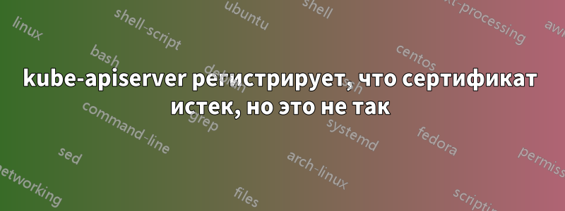 kube-apiserver регистрирует, что сертификат истек, но это не так
