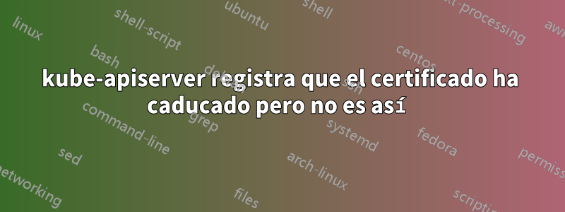 kube-apiserver registra que el certificado ha caducado pero no es así