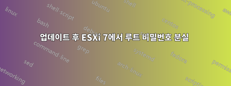 업데이트 후 ESXi 7에서 루트 비밀번호 분실
