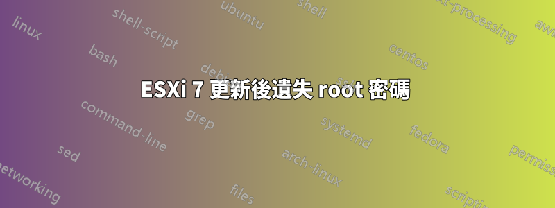 ESXi 7 更新後遺失 root 密碼