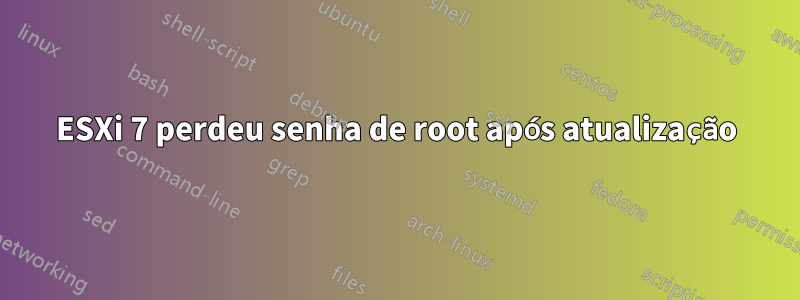 ESXi 7 perdeu senha de root após atualização