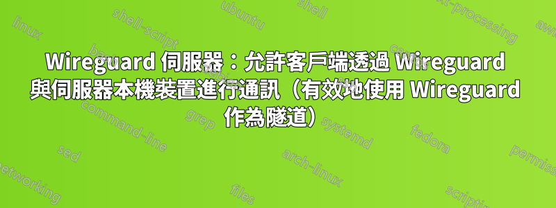 Wireguard 伺服器：允許客戶端透過 Wireguard 與伺服器本機裝置進行通訊（有效地使用 Wireguard 作為隧道）