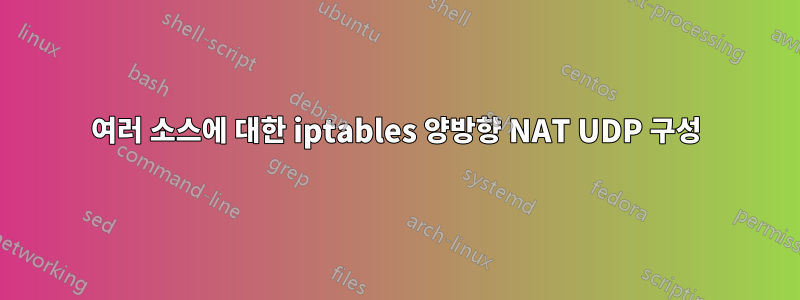 여러 소스에 대한 iptables 양방향 NAT UDP 구성