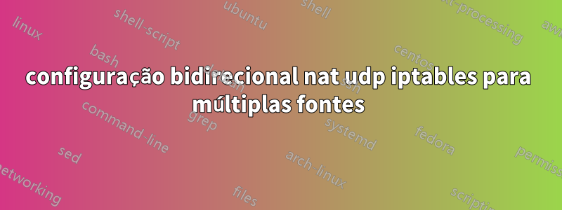 configuração bidirecional nat udp iptables para múltiplas fontes