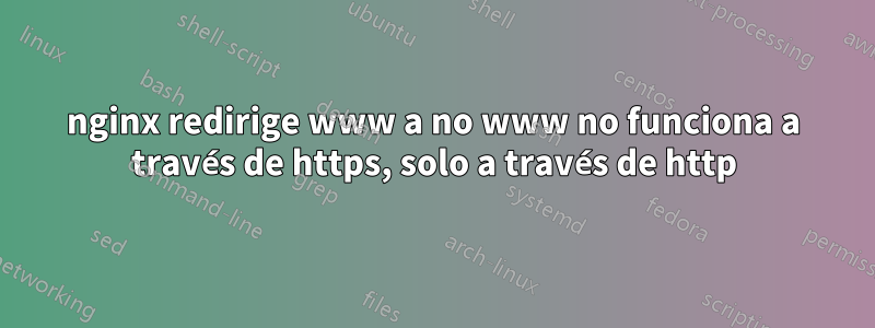 nginx redirige www a no www no funciona a través de https, solo a través de http