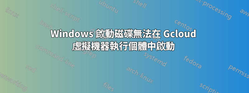 Windows 啟動磁碟無法在 Gcloud 虛擬機器執行個體中啟動