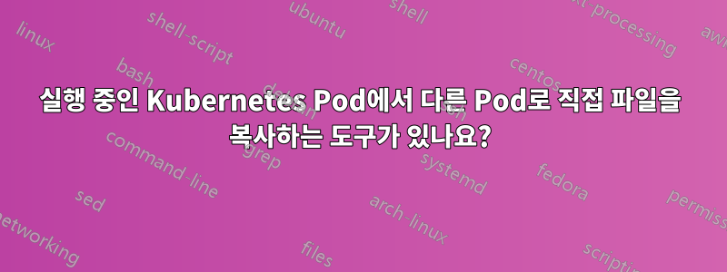 실행 중인 Kubernetes Pod에서 다른 Pod로 직접 파일을 복사하는 도구가 있나요?