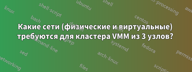 Какие сети (физические и виртуальные) требуются для кластера VMM из 3 узлов?