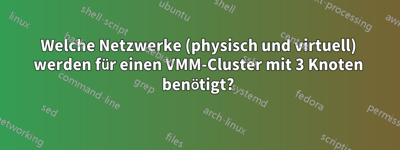 Welche Netzwerke (physisch und virtuell) werden für einen VMM-Cluster mit 3 Knoten benötigt?