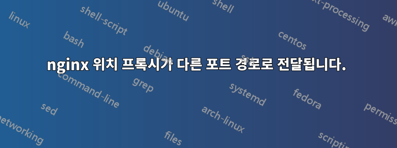 nginx 위치 프록시가 다른 포트 경로로 전달됩니다.