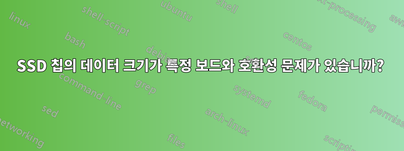 SSD 칩의 데이터 크기가 특정 보드와 호환성 문제가 있습니까?