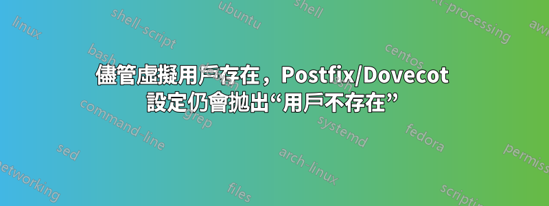 儘管虛擬用戶存在,Postfix/Dovecot 設定仍會拋出“用戶不存在”