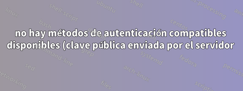no hay métodos de autenticación compatibles disponibles (clave pública enviada por el servidor) Putty
