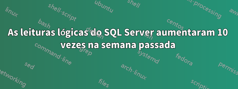 As leituras lógicas do SQL Server aumentaram 10 vezes na semana passada