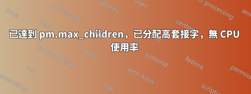 已達到 pm.max_children，已分配高套接字，無 CPU 使用率