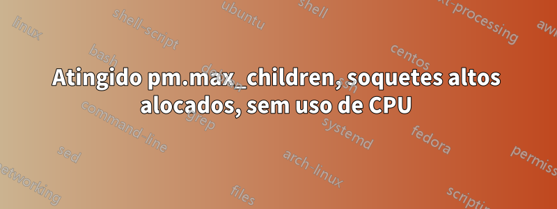 Atingido pm.max_children, soquetes altos alocados, sem uso de CPU