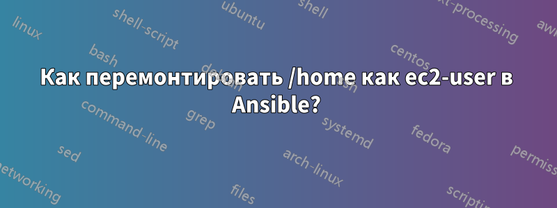 Как перемонтировать /home как ec2-user в Ansible?