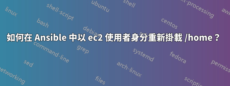 如何在 Ansible 中以 ec2 使用者身分重新掛載 /home？