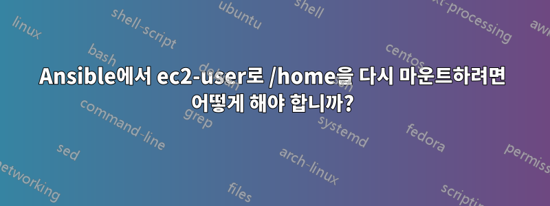 Ansible에서 ec2-user로 /home을 다시 마운트하려면 어떻게 해야 합니까?