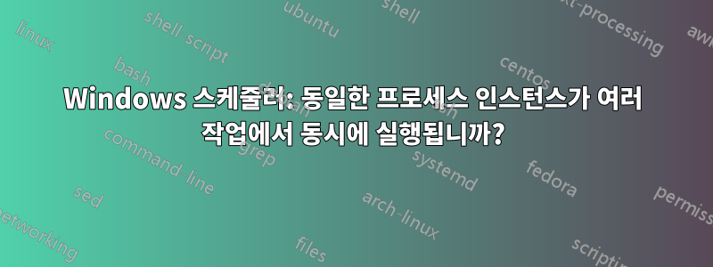 Windows 스케줄러: 동일한 프로세스 인스턴스가 여러 작업에서 동시에 실행됩니까?