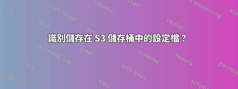 識別儲存在 S3 儲存桶中的設定檔？