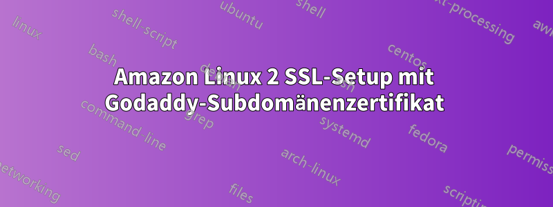 Amazon Linux 2 SSL-Setup mit Godaddy-Subdomänenzertifikat