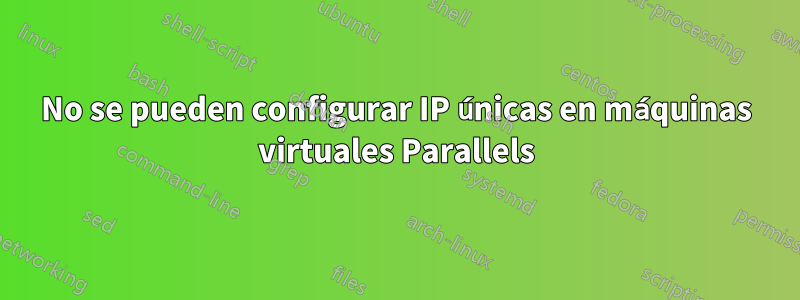 No se pueden configurar IP únicas en máquinas virtuales Parallels