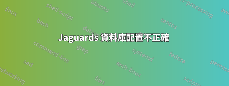 Jaguards 資料庫配置不正確