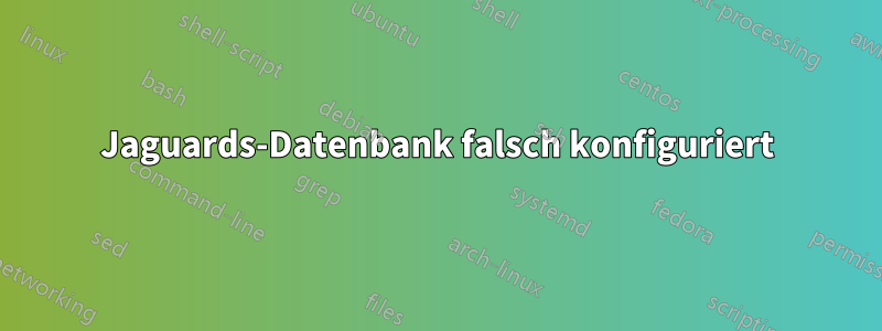 Jaguards-Datenbank falsch konfiguriert