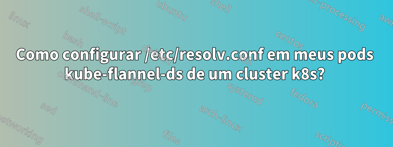 Como configurar /etc/resolv.conf em meus pods kube-flannel-ds de um cluster k8s?