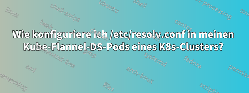 Wie konfiguriere ich /etc/resolv.conf in meinen Kube-Flannel-DS-Pods eines K8s-Clusters?