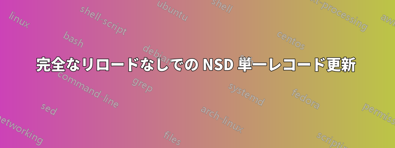 完全なリロードなしでの NSD 単一レコード更新