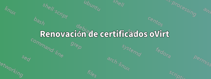 Renovación de certificados oVirt