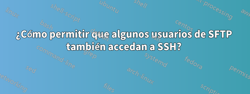 ¿Cómo permitir que algunos usuarios de SFTP también accedan a SSH?