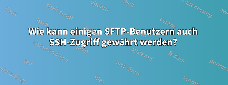 Wie kann einigen SFTP-Benutzern auch SSH-Zugriff gewährt werden?