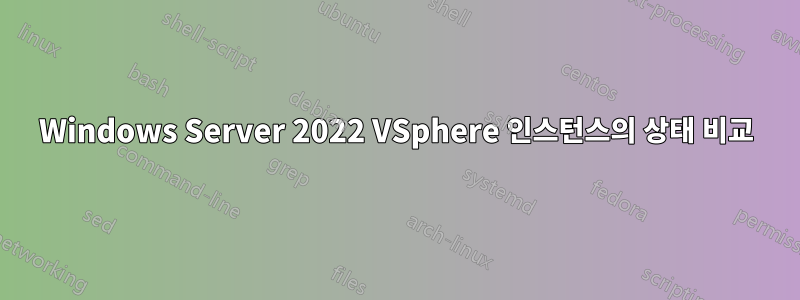 Windows Server 2022 VSphere 인스턴스의 상태 비교