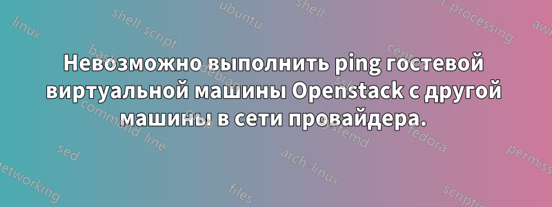 Невозможно выполнить ping гостевой виртуальной машины Openstack с другой машины в сети провайдера.