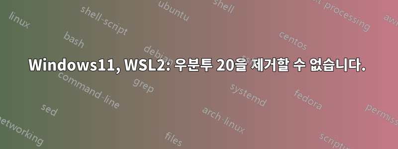 Windows11, WSL2: 우분투 20을 제거할 수 없습니다.