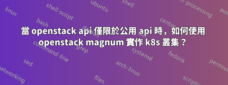 當 openstack api 僅限於公用 api 時，如何使用 openstack magnum 實作 k8s 叢集？