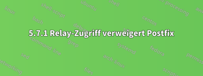 554 5.7.1 Relay-Zugriff verweigert Postfix