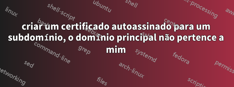 criar um certificado autoassinado para um subdomínio, o domínio principal não pertence a mim