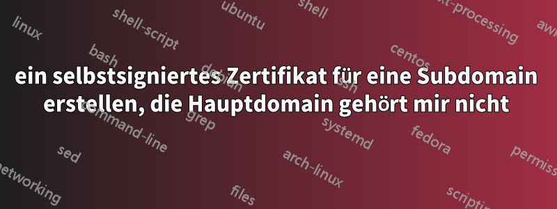 ein selbstsigniertes Zertifikat für eine Subdomain erstellen, die Hauptdomain gehört mir nicht